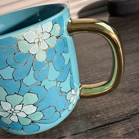 Thyme & Table Floral Gold Coffee Mug - Picture 2 of 5